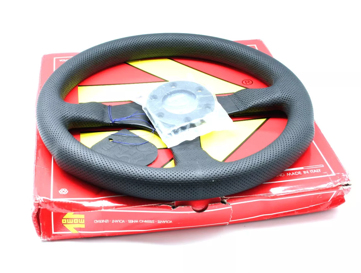 MOMO Competition Steering Wheel Black Air Leather Black Stitching