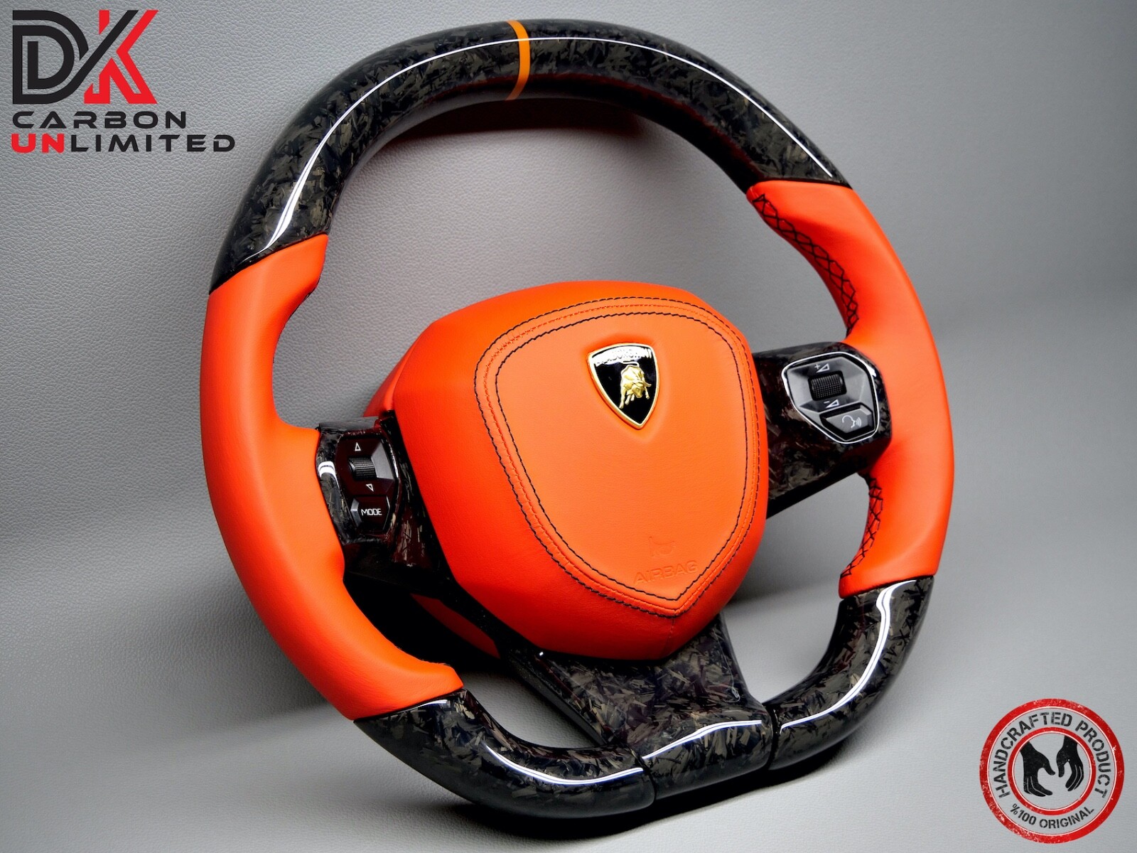 Lamborghini Aventador LP700 LP740 Arancio Dryope Forged Carbon Steering Wheel v2