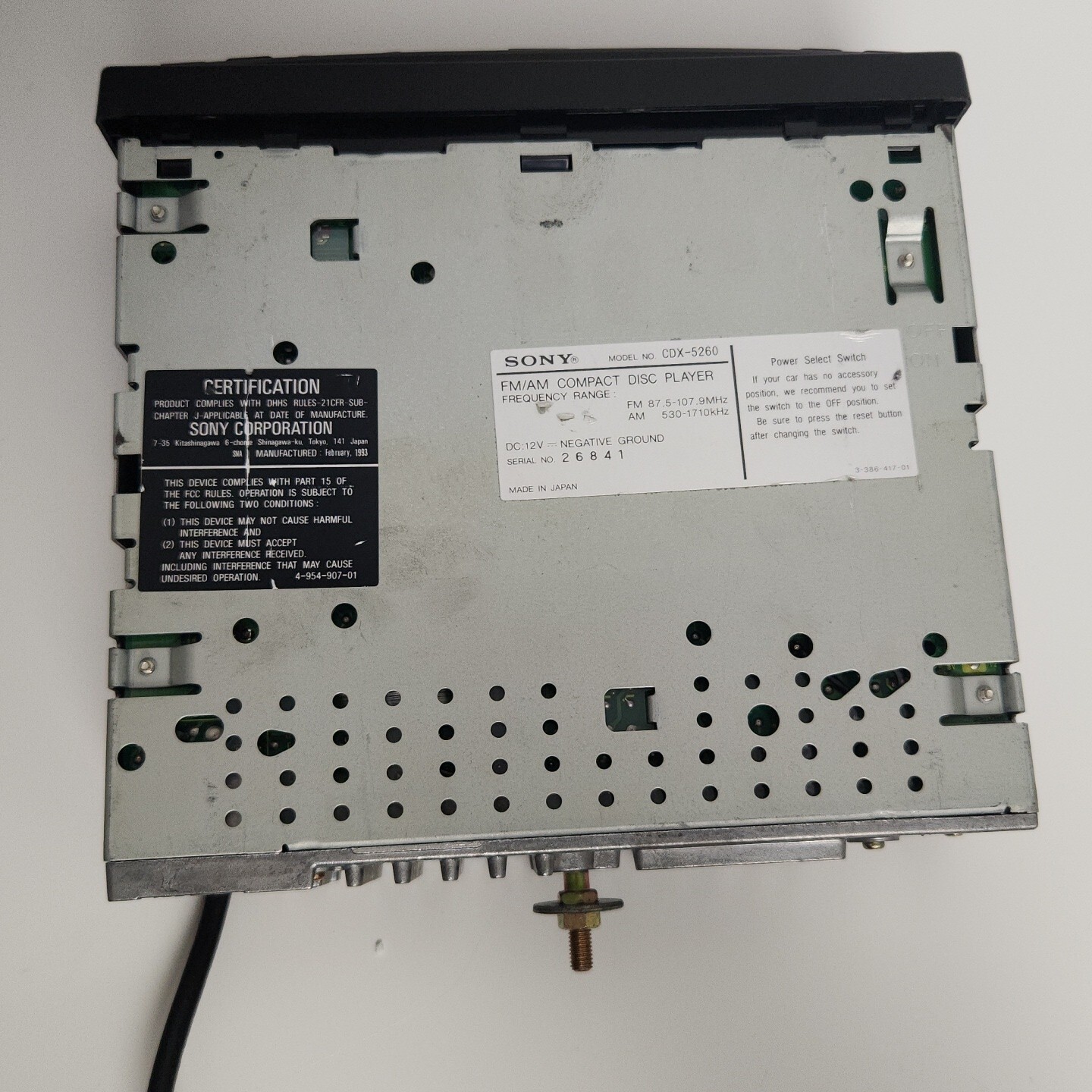 Sony Car Radio CDX5260 Cd Player Vintage with Detachable faceplate eBay