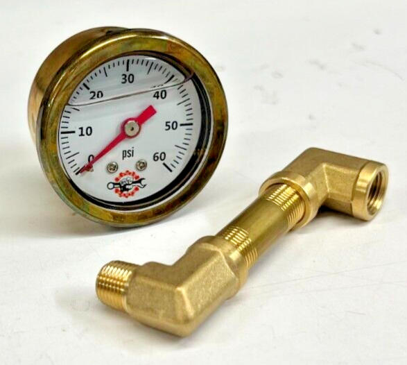 BRASS IRONHEAD SPORTSTER OIL PRESSURE GAUGE pipe MOUNT bobber