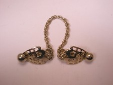 6-1/2" Bee/Fly Prince of Wales Chain Link Vintage Sweater Dress Scarf Clip sc25