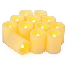 12 Pack 1.5" x 2" Flameless Flickering Votive 12 PCS 2 inch, 200 hours 