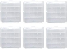 Battery Storage Case for AA/AAA, Battery Holder Box 6Pack Clear