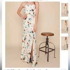 Stone cold fox Rare moss floral gown Sz 2 or US 4/6 backless silk maxi dress