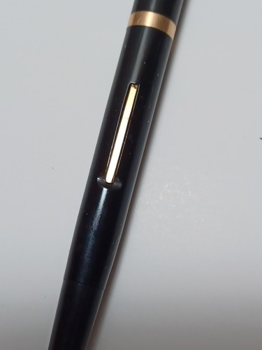 Sheaffer Vintage Level Fill Desk Pen Black + Leather Holder JRR9 - Picture 5 of 8