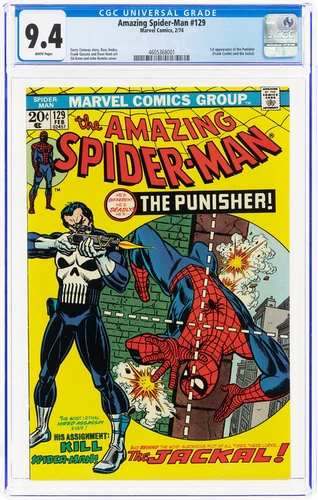 Amazing Spider-Man #129 CGC NM 9.4 White Pages 1st App Punisher! Marvel 1974