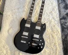 12+6strings Black double-neck SG Electric Guitar Rosewood Fingerboard
