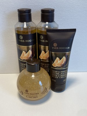 Yves Rocher Set x4 Cocoa & Orange Shower Gel Hand Cream Sparkling Beauty Oil