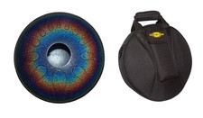 Idiopan Domina 12" Steel Tongue Drum w/ Deluxe Case - Onyx Rainbow
