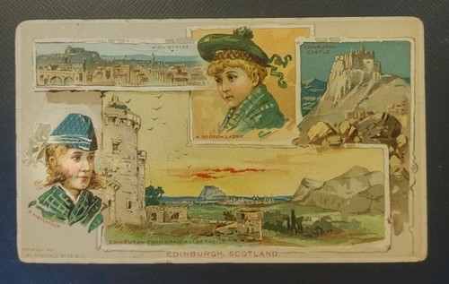 Arbuckles Ariosa Coffee Advertising Trade Card 1891 Trip Edinburgh Scotland #22