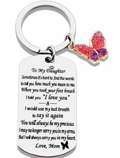 To My Daughter Keychain Inspirational Gifts from Mom  Daughter Birthday,