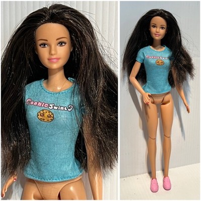 BARBIE COOKIE SWIRL DOLL 2019 GLH16 Brown Hair Eyes Top Shoes Painted Nails