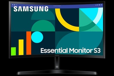 Work Monitor - Samsung Essential S3 S24D366GAN 24'' Full HD Curved Screen 16:9