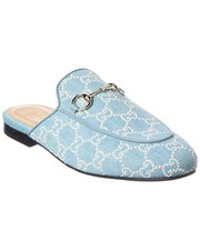 Gucci Giglio Princetown Canvas  Leather Mule Women's