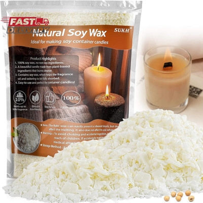 Sukh Soy Wax for Candle Making - Natural Soy Wax Flakes Pure Cera Para Velas Can