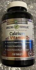 Amazing Formulas Calcium w/Vitamin D3 250 Tablets Supplement Exp: 08/25