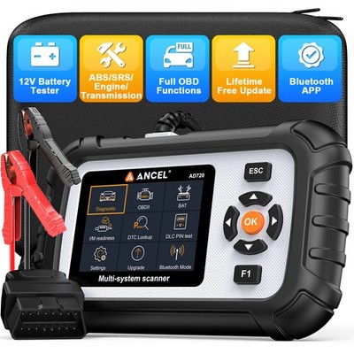 Auto Diagnostic Tools OBD Scanner Engine ABS SRS Transmission 12V Battery Tester