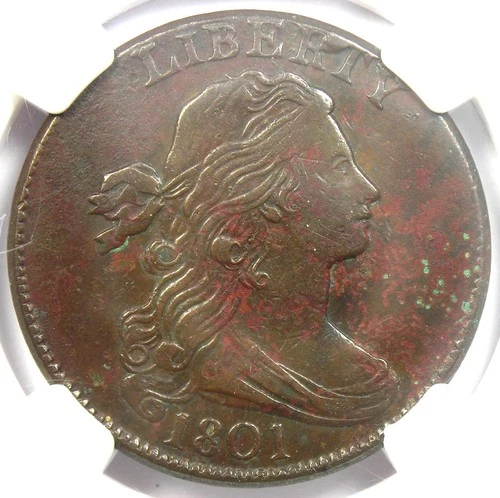 1801 1/000 Draped Bust Large Cent 1C S-223 - NGC XF Details (EF) - Rare Variety!