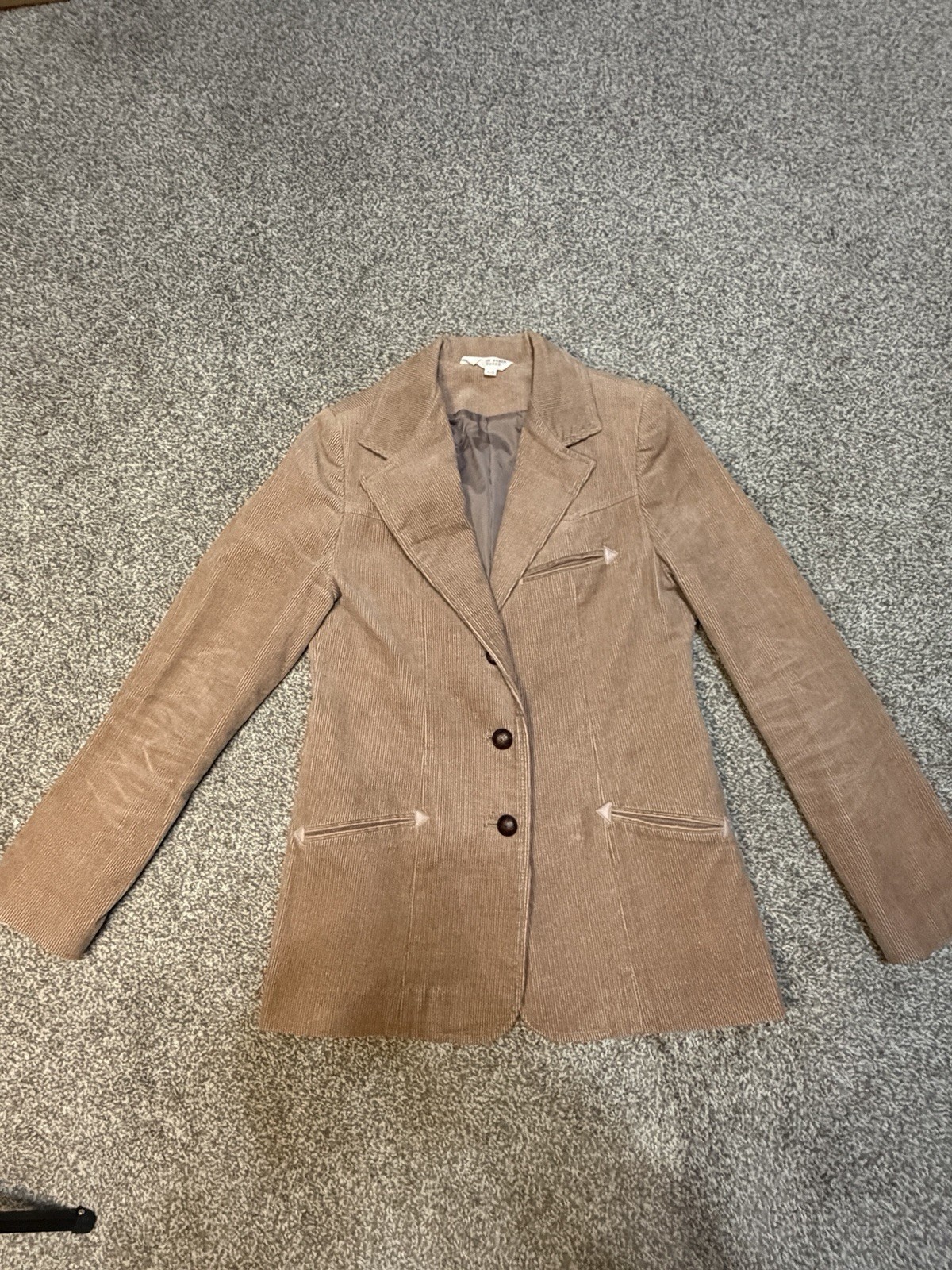 Vintage Country Craft Corduroy Blazer Womens Brown Jacket Korea 100% Cotton