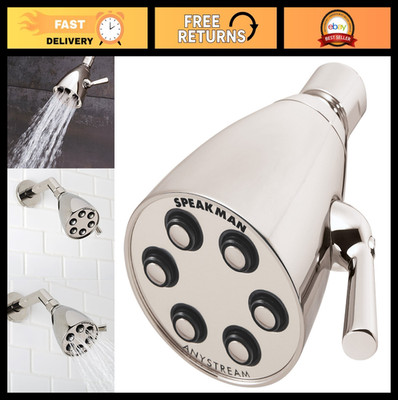 High Pressure Adjustable Shower Head, Brass Icon Anystream, Polished Nickel Fini