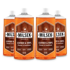 Milsek Leather Vinyl Cleaner Conditioner 12oz Pack of 4 for Furniture Shoes C...