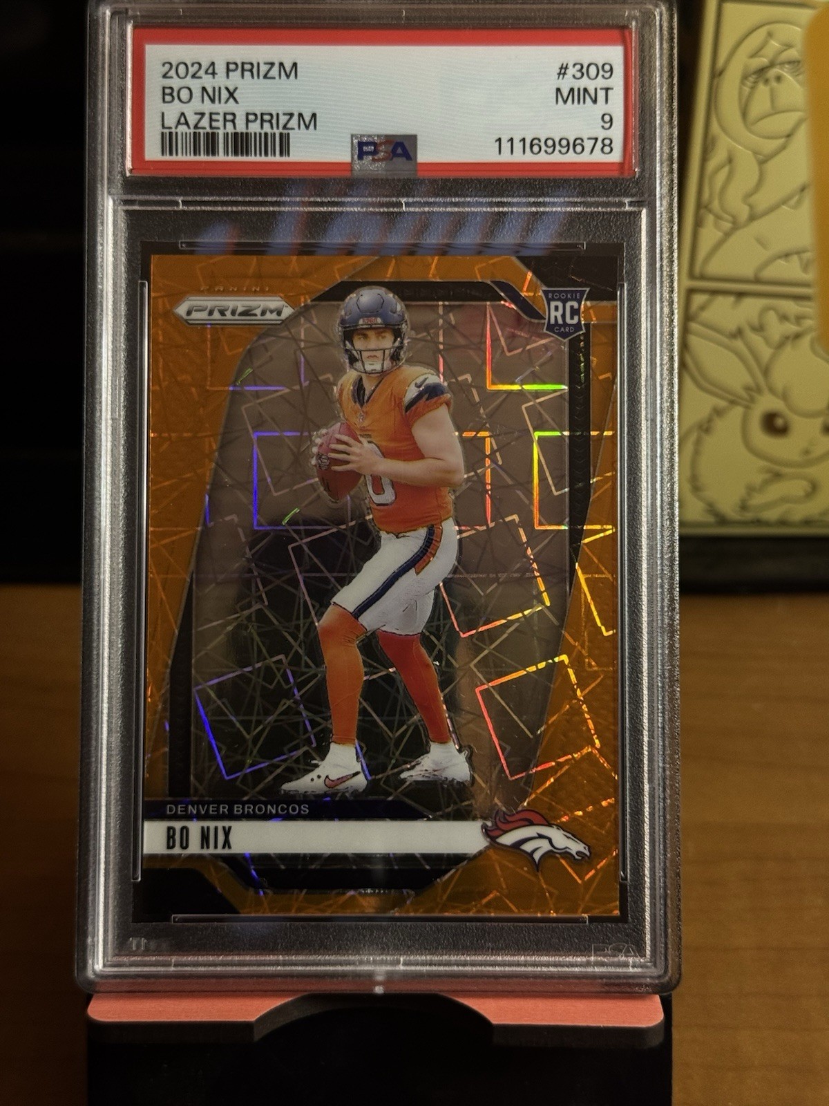 2024 Panini Prizm - Rookies Bo Nix #309 Lazer Prizm (RC) PSA 9