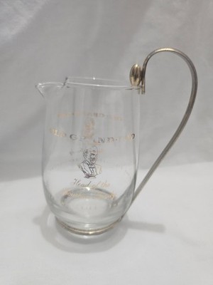 Old Grand  Dad Kentucky Bourbon Whiskey  Glass And Brass Water Pitcher