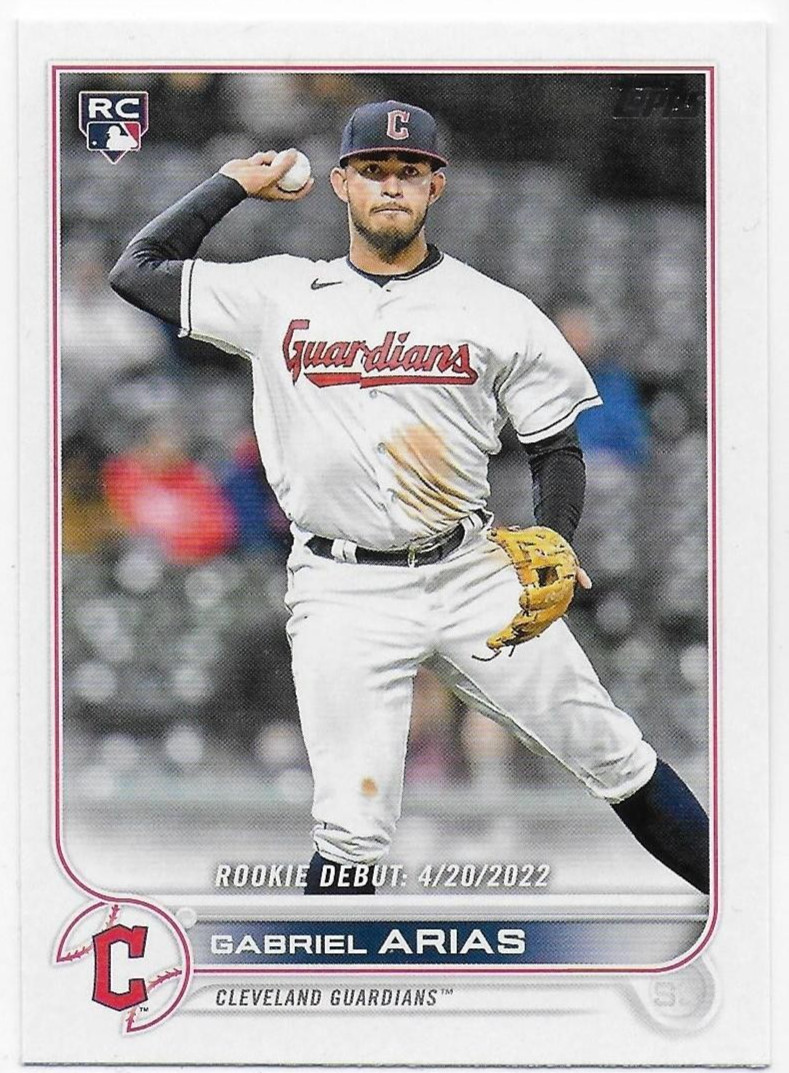 2022 Topps Update #US321 Gabriel Arias RC - Cleveland Guardians
