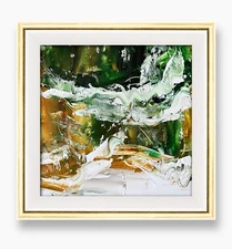 Iceland Storm Wave Textured Abstract Seascape Moody Nordic Coastal Art Framed 6”