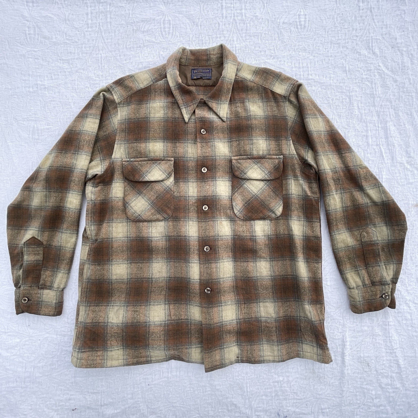 Vintage Pendleton Board Shirt Surf Plaid Virgin Wool Loop Co