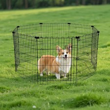 Foldable Octagonal Metal Exercise Dog Playpen Indoor/Outdoor 8 Panels 24 X 30