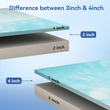 4 Inch Firm Memory Foam Mattress Topper Queen Size - Extra Firm Bed Topper