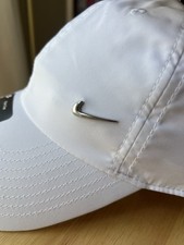 NEW Nike Dri-FIT Club Cap Structured Metal Logo Unisex Hat White Size M/L