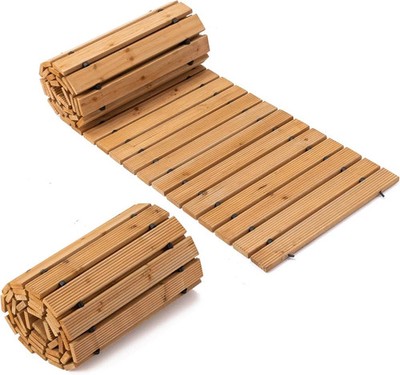 12FT Wooden Anti-Slip Garden Pathway - Roll Out Outdoor Walkway Solution