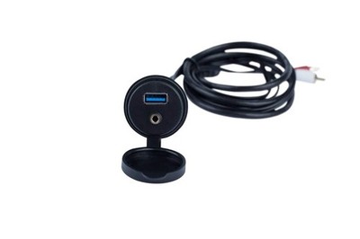 Memphis MXUSBA versatile 1.25  round AUX and USB connection device