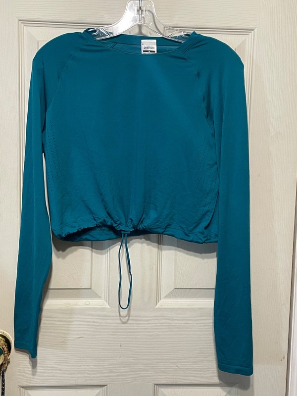 Gymshark Seamless Long Sleeve Crop Top~Teal/Size M