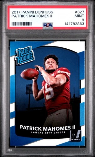 2017 Patrick Mahomes Panini Donruss Rated Rookie #327 PSA 9 Chiefs