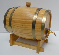 VINTAGE WOODEN OAK TIMBER WINE BARREL DISPENSER DECOR KEG ON STAND