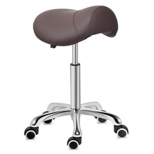 Rolling Saddle Stools with Wheels - Salon Adjustable Stool Chair
