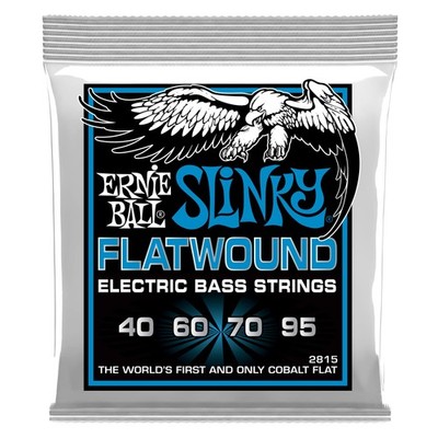 Ernie Ball Extra Slinky Flatwound Bass Guitar Strings, Extra, (40-95)