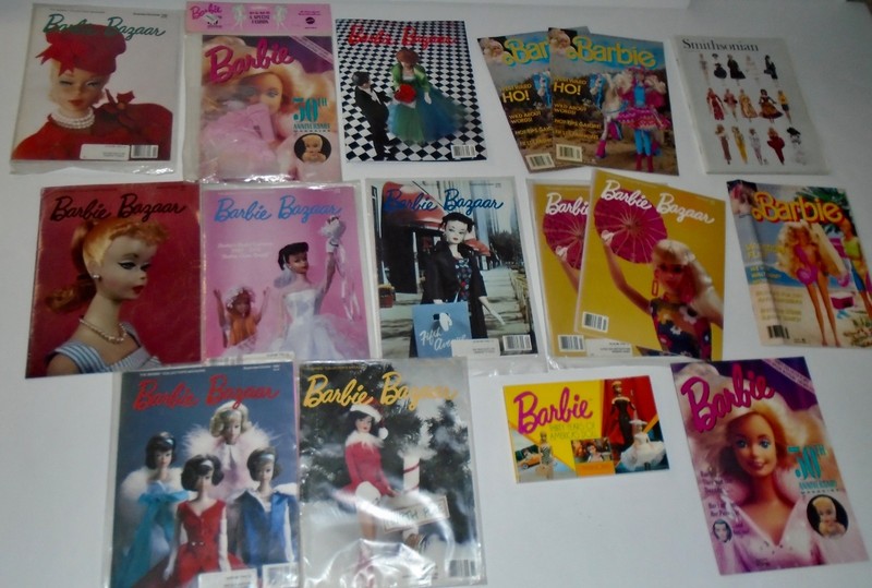 BARBIE, LOT OF 16 MAGAZINES, BARBIE BAZAAR, 30TH ANNIVERSARY, SMITHSONIAN, ETC.
