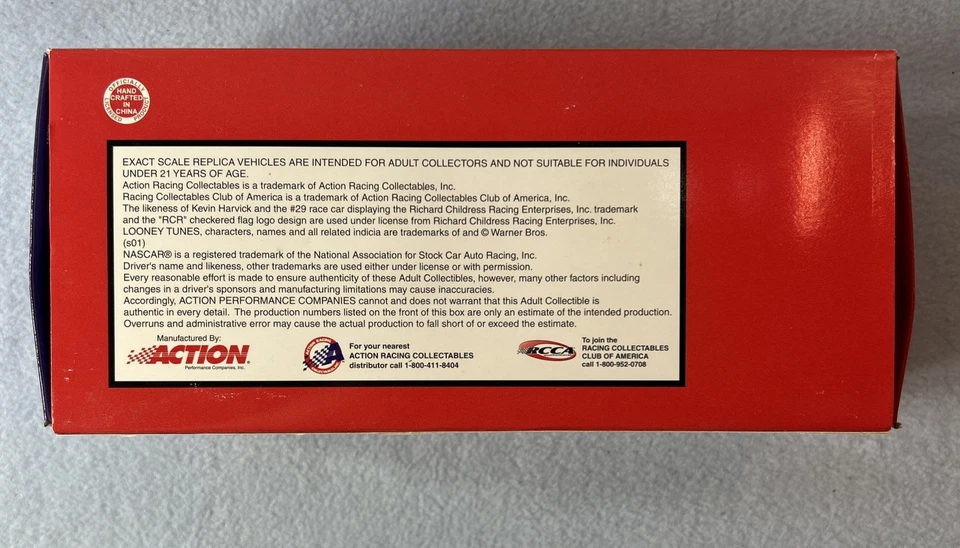 Kevin Harvick 1:24 Diecast Replica #29 Goodwrench Service Looney Tunes 400 Red - Image 4 of 4