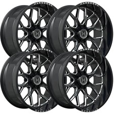 20 Inch 20x10 Hardcore Hc104 Black Milled Wheel Rim 6x5.5 6x139.7 -19