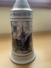 0 5L Bierkrug mit Zinndeckel / Ha&szlig;berg - Verein E V / Zeil Am Main