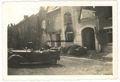 Orig. Foto Mercedes-Benz Cabrio bei zerstörte franz. Beute Pkw Frankreich 1940