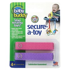 Secure-A-Toy, 4 Months, Pink and Purple, 2 Straps
