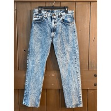 Levi's 505 Made In USA, Acid Wash Jeans W33 L29 Vintage Heavy Denim