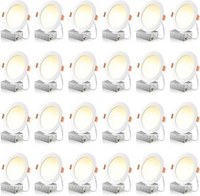 24 Pack 6 Inch Led Recessed Light With Junction Box 5cct 1050lm 12w 2700k-500