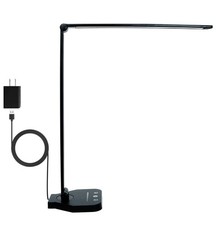 LED Desk Lamp with USB Port Dimmable Table Reading Light with 5 Modes Black