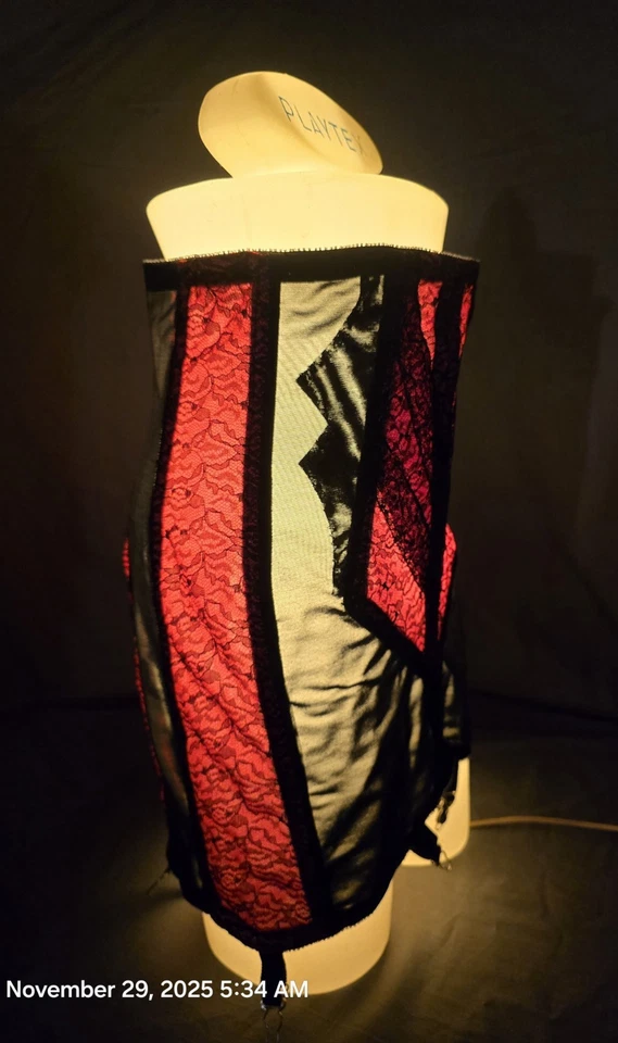 Rago SKIRT SHAPEWEAR 2XL Blk Lace Zipper Hooks - Image 2 of 4